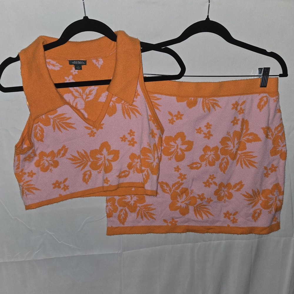 Wild Fable Orange Floral Knit Set - Picture 2 of 10